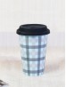 Plaid Fine Bone Coffee Mug With Gift Box